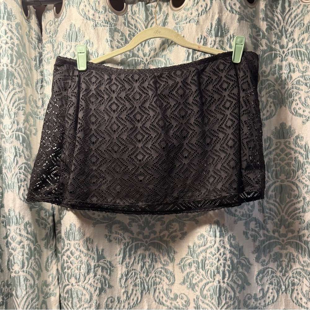 Black Lace Bathing Suit Skirt